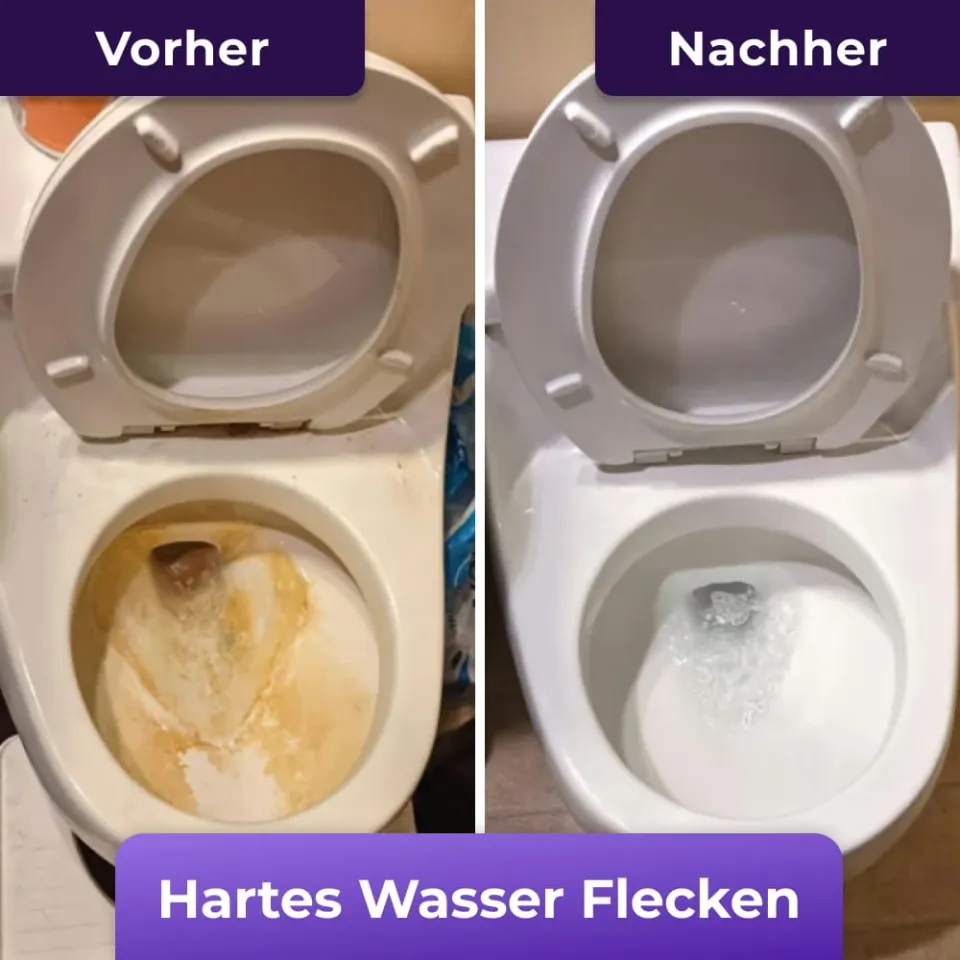 FizzClean Vorher Nachher – Toilette nach Anwendung